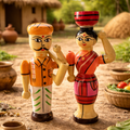 Traditional Village Couple Wooden Dolls
