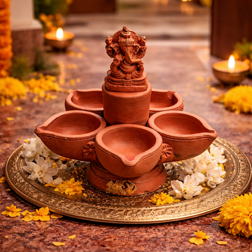 5 face Diya