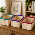 Handwoven Palm Leaf Organizer Basket