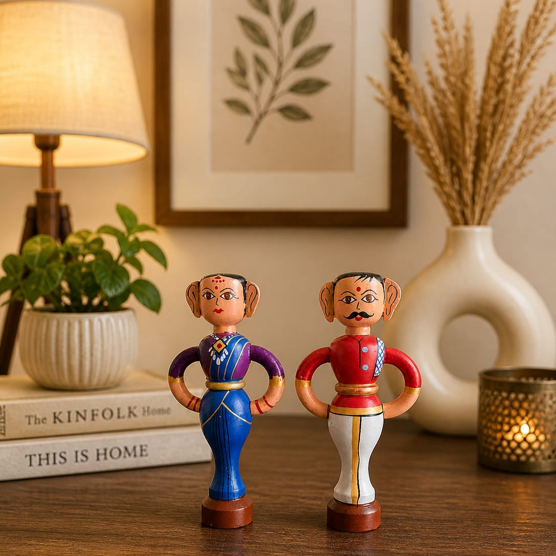 Indian Folk Art Couple Dolls
